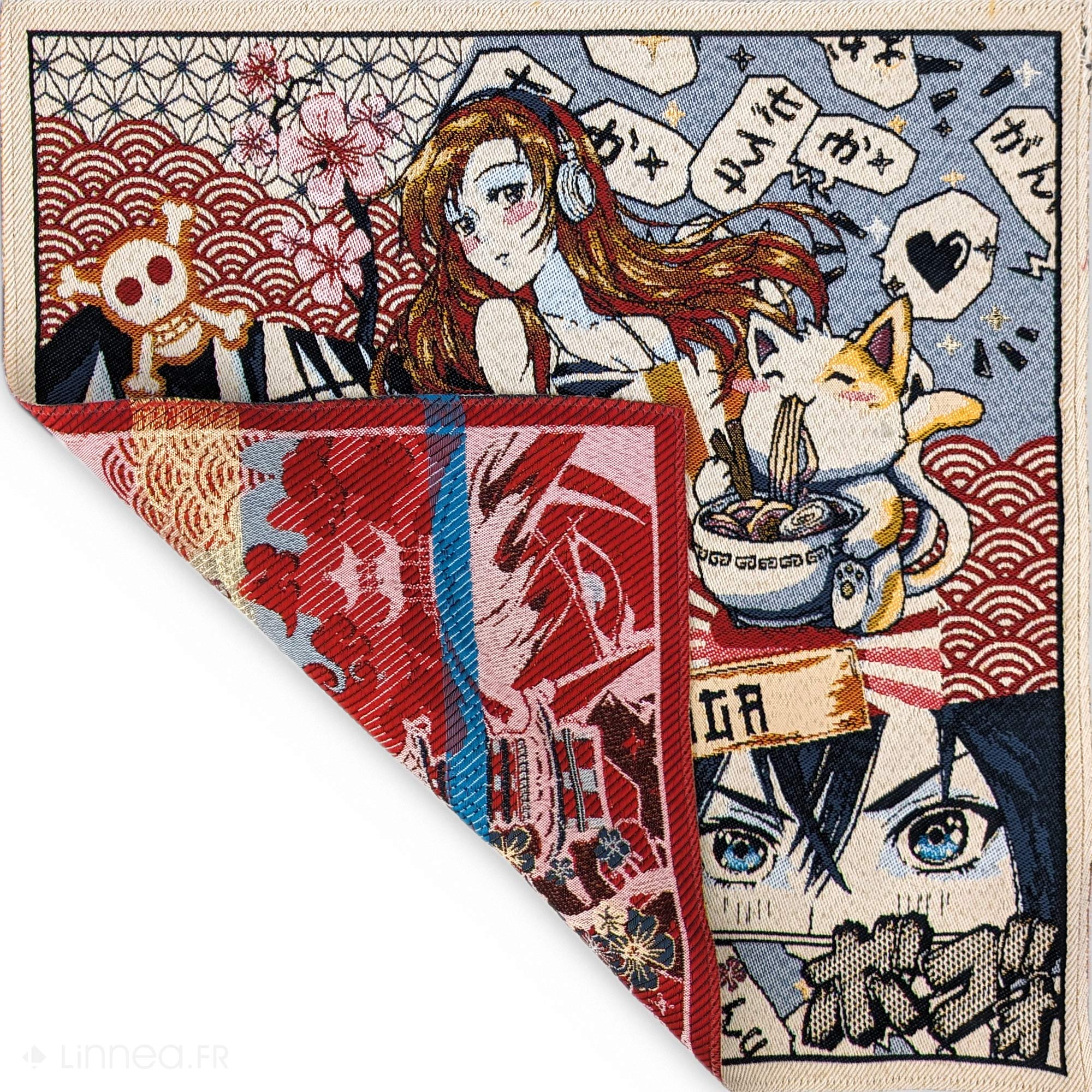 Carré jacquard SHOGUN motif achats composition manga
