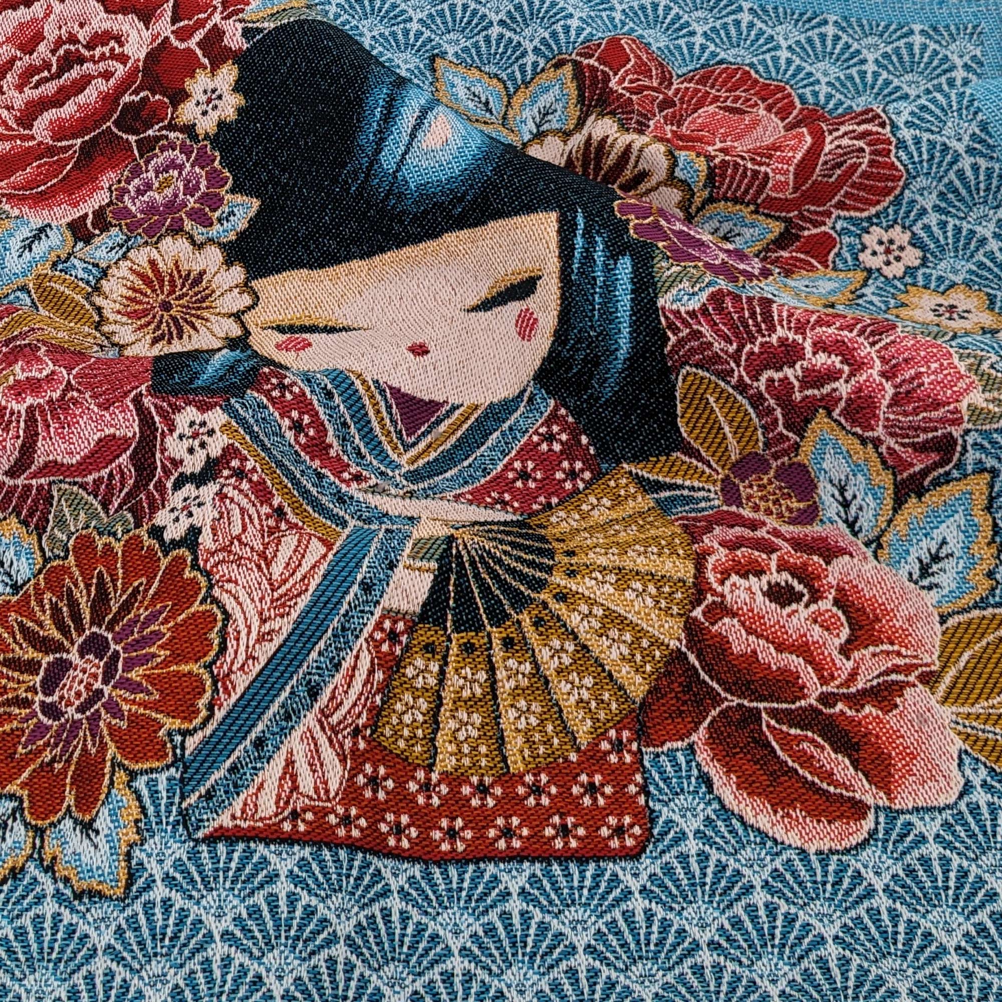 Carré jacquard acheter MINA motif Geisha chibi