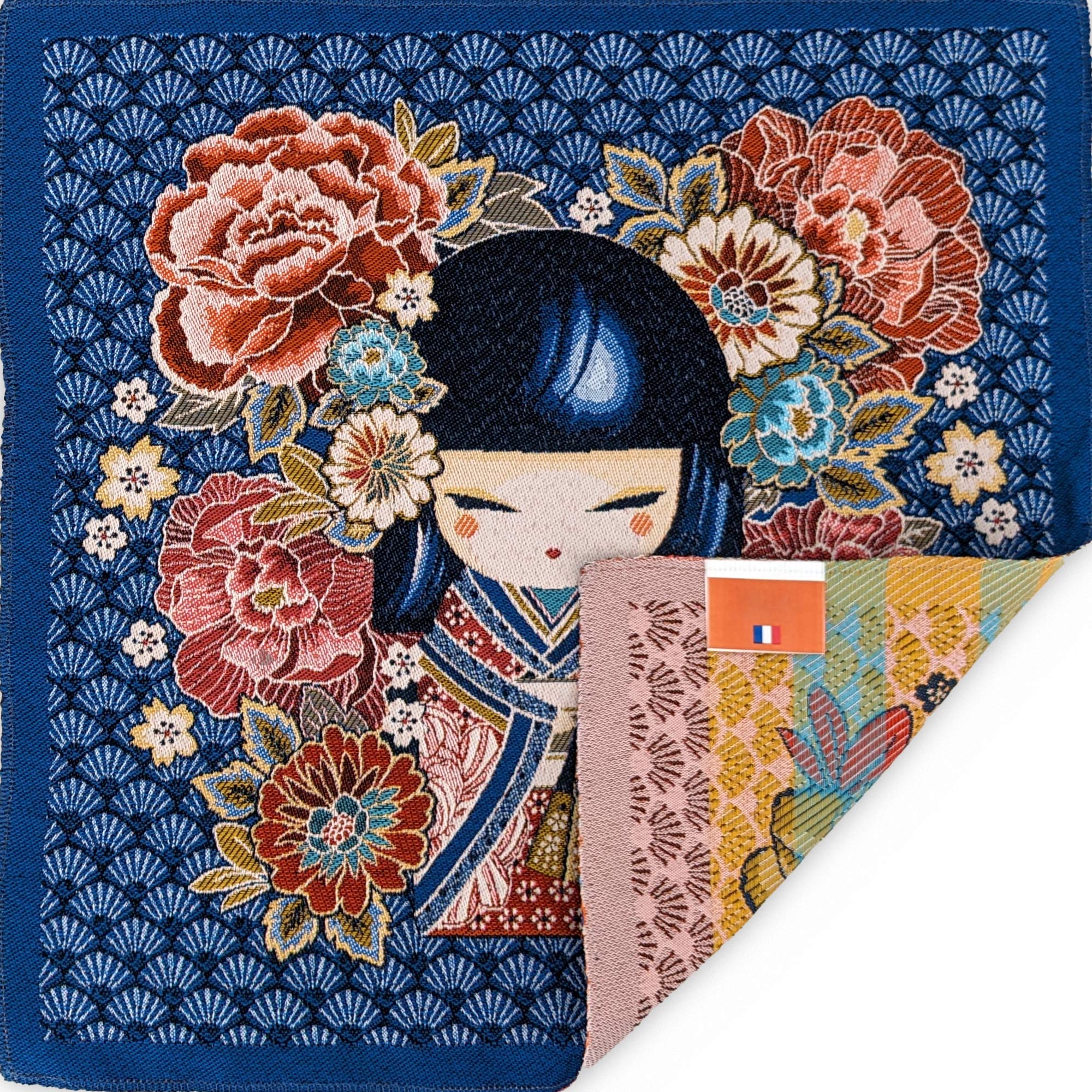 Carré jacquard MINA motif Geisha acheter chibi