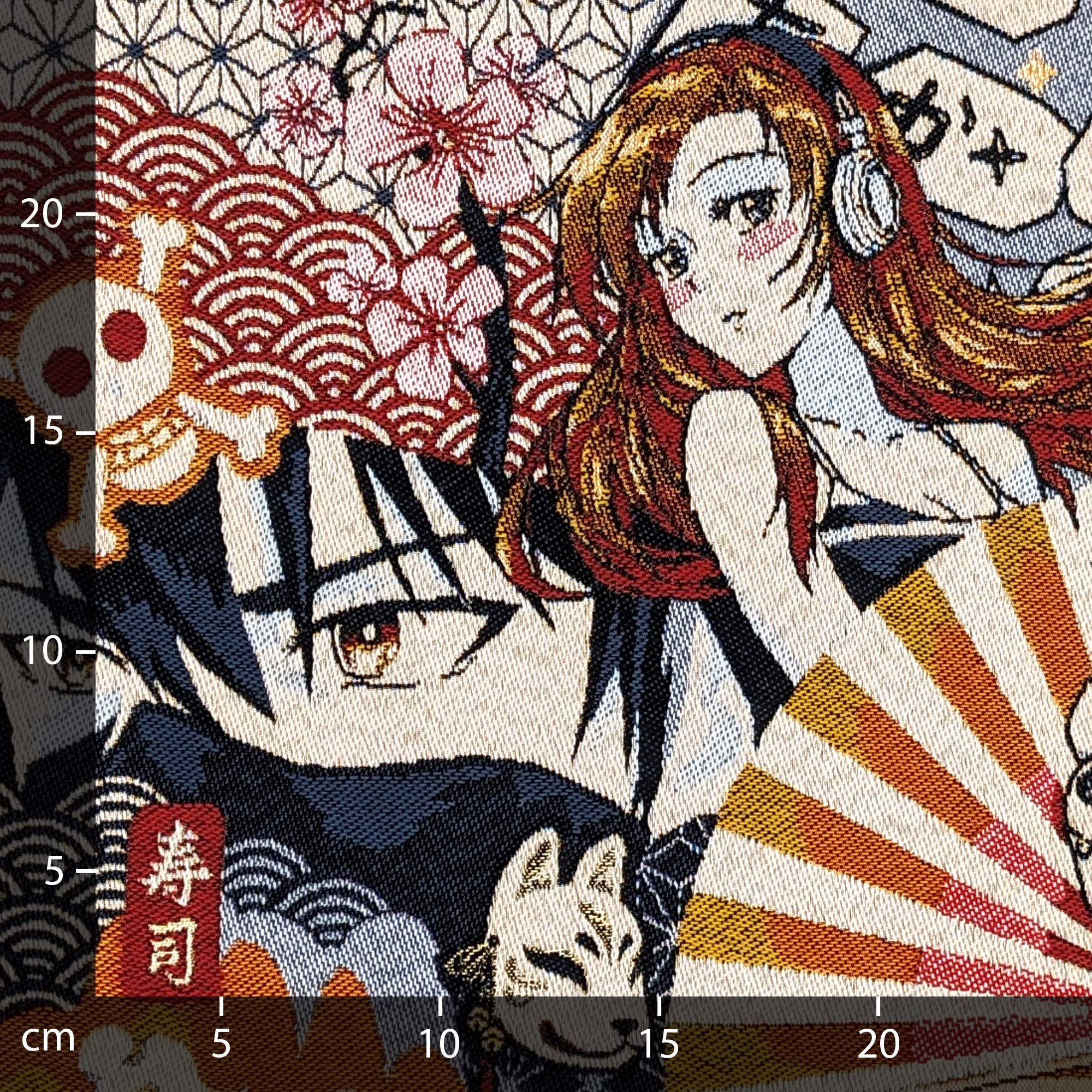 Carré jacquard SHOGUN motif achats composition manga