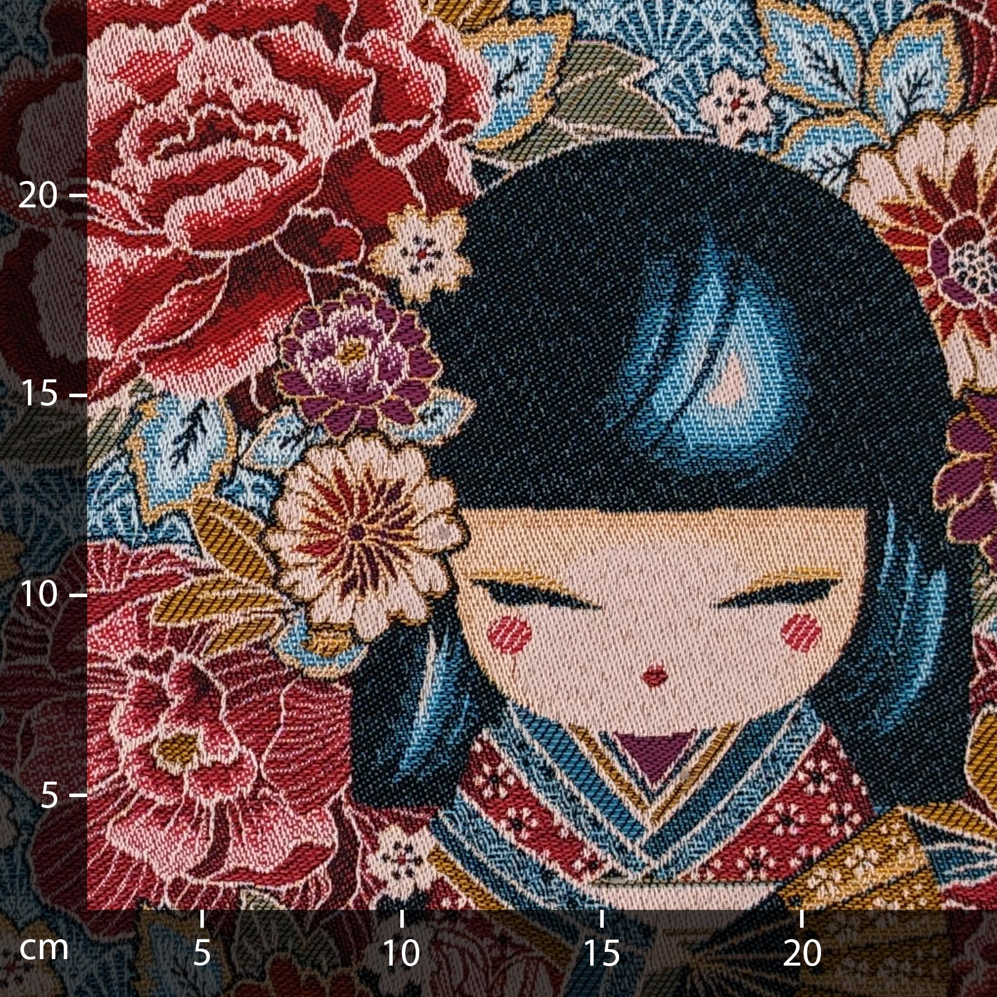 Carré jacquard acheter MINA motif Geisha chibi