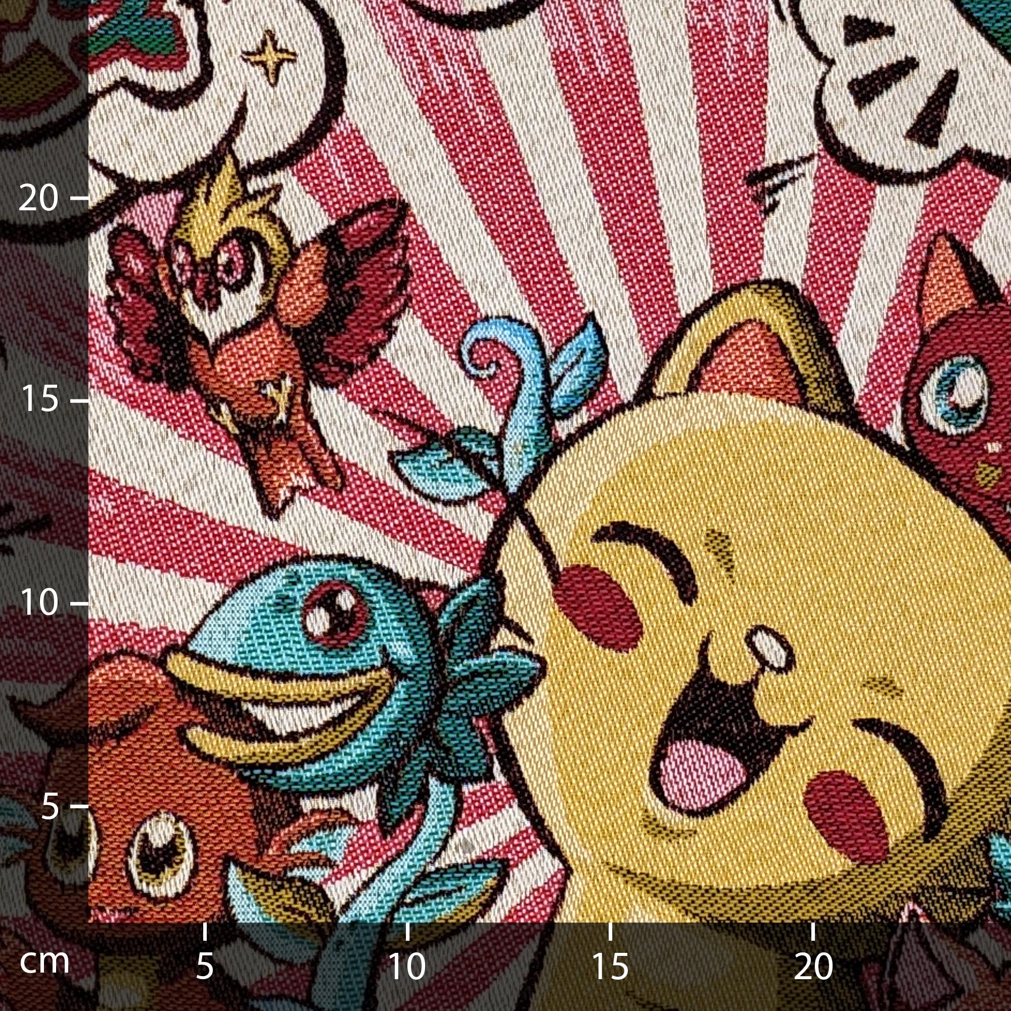 Carré jacquard offres CATIMINI chaton et créatures dans un style manga